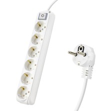 Akinco ANAHTARLI-TOPRAKLI-UZATMA-KABLOSU-6X-PRIZ-3-M-BEYAZ-9260203