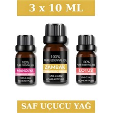 3X10 ml Esans Manolya , Zambak , Lotus Koku Buhurdanlık Yağı ve Aromaterapi Yağı