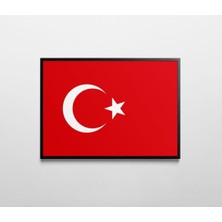 Rosaart Tablo | Ahşap Çerçeveli Bayrak Tablo | Türk Bayrağı Dijital Baskı, Bayrak | Çerçeveli Poster