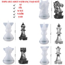 Hobiflex Silikon Kalıp Satranç Taşı 5 Adet Set Taş Tozu Ithal Epoksi Reçine Silikon Kalıp HB150-0191