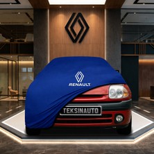 ULTRASHOP Renault Clio Symbol Sedan (1999-2002) Mavi Kumaş Oto Branda Penye Araba Brandası Araç Örtüsü