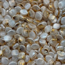 Yiğit Aksesuar 40 Adet Beyaz Gold Istridye Inci Boncuk Plastik Takı Yapım Malzemeleri