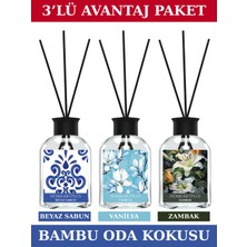 Vanilya , Sabun , Zambak Çubuklu Oda Kokusu Esansiyel Uçucu Yağ 50 ml x 3 Lü Set