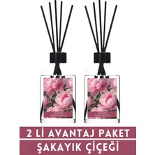 2 Li Avantaj Paket Şakayık Çiçeği Oda Kokusu Bambu Esansiyel Uçucu Yağ 50 ml