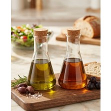 Veyla Style Mantar Kapaklı 2'li Cam Yağlık ve Sirkelik 250X250 ml