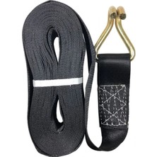 Asil Çelik Spanzet Kancalı Kolon,Çekme Halatı  10 M, 50 Mm, 55 G, Siyah, Polyester