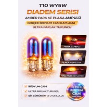 Duolight T10 WY5W Diadem Serisi Amber Park ve Plaka Ampulü, Gerçek Iridyum Cam Kaplama, Ultra Parlak Turuncu