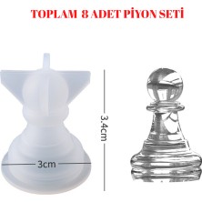 Hobiflex Silikon Kalıp Satranç Taşı 8 Adet Piyon Seti Taş Tozu Ithal Epoksi Reçine Silikon Kalıp HB150-0192