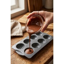 Evle 8 Gözlü Silikon Emoji Kurabiye, Çikolata, Buz Kalıbı