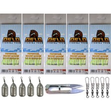 Oslo Oslo 5'li Kurşunlu Profesyonel Kolay Açılır El Yapımı Istavrit Çaparisi Seti No:70