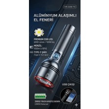 Favbox OR-2208-TG 6000 Lümen 100W Güçlü Zoomlu Şarjlı El Feneri