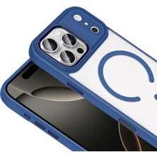 Kupa iPhone 17 Pro Max Uyumlu Kılıf Metal Tuş Parlak Çerçeve Renkli Kenar Magsafe Şarj Kapak