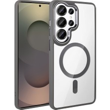 Kupa Samsung Galaxy S26 Ultra Uyumlu Kılıf Metal Tuş Parlak Çerçeve Renkli Kenar Magsafe Şarj Kapak