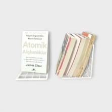 Go Dekor Beyaz Ikili Metal Dekoratif Masaüstü Kitaplık 15X15CM