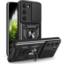 Kupa Tecno Spark 40 Pro Uyumlu Sürgülü Kamera Korumalı Standlı Mıknatıslı Zırhlı Darbe Korumalı Kapak