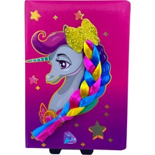 Elit Unicorn Temalı 3D Saç Tasarımlı Lüks Defter