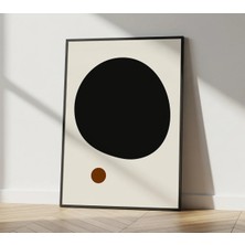 Rosaart Minimal Soyut Geometrik Ahşap Çerçeveli Poster –modern Daire Tasarım Dekoratif Duvar Tablosu