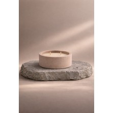 Lethe Studio Design Dekoratif Bej Kase Mum 2 Fitilli Kokulu Soya Mum Minimal Ev Dekoru