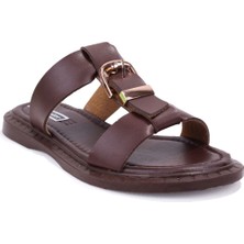 Dagoster DZA07-869132 Kahve Günlük Ortopedik Düz Taban Spor Kadın Terlik