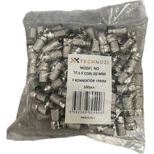 Technozi 20MM F Konnektör Uydu Anten Kablosu Konnektörleri 100 Adet