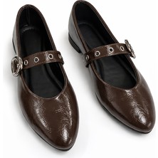 FootFrenzy Victoria Parlak Rugan Siyah Tokalı Kadın Babet – Günlük Şık Mary Jane Ayakkabı