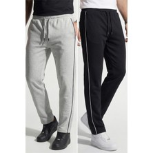 Veleno Erkek 2'li Avantajlı Paket Boydan Biyeli Beli Lastikli Baggy Eşofman Altı