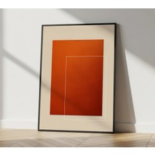 Rosaart Modern, Minimal Ahşap Çerçeveli Poster –kahverengi,turuncu ve Bej Seçenekli,dekoratif Duvar Dekoru