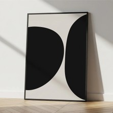 Rosaart Minimal Bordo Soyut Ahşap Çerçeveli Tablo–modern Akışkan Form Krem Zemin- Duvar Dekoru