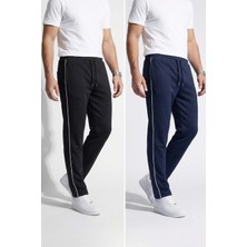 Veleno Erkek 2'li Avantajlı Paket Boydan Biyeli Beli Lastikli Baggy Eşofman Altı