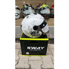 Sway Sw 715 Irıs Grey Yarım Kask(Ayna Vizörlü)