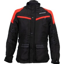 Venom Touring Pro Kışlık Motosiklet Montu (Kırmızı-Siyah)