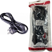 Technozi 1.5 Metre Standart Power Kablosu Pc Bilgisayar Monitör Yazıcı Güç Kablosu 3 Pin Iec C13 Kasa Elektrik Bağlantı Kablosu