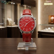 Eski Yeni Antik Vostok Amphibia 581590 Unisex Mekanik Saat – Kırmızı Kadran, El Kurmalı, 17 Taşlı Rus Üretimi
