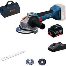 Bosch Gws 18V-8 4.0AH+KANVAS Çantalı Tek Akülü Taşlama Makinası