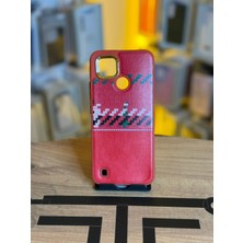 Avcı Teknoloji Market Realme C21 Uyumlu Piksel Desenli ve Deri Detaylı Premium Stil Kılıf