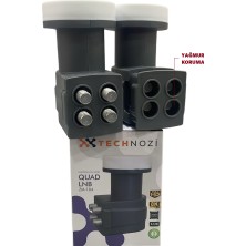 Technozi 4 Lü Lnb Yeni Nesil Yağmur Korumalı 4K Net Görüntü Lnb