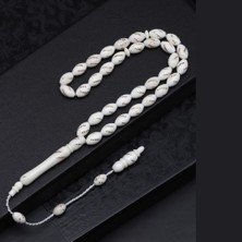 Çılgıntrend Kişiye Özel Isim Yazılı Ahşap Kutulu Deve Kemiği Tesbih - Hakiki Deve Kemiği El Işçiliği Koleksiyonluk Beyaz Tespih