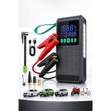 Tarçın Ultra Güvenli Akü Takviye ve Lastik Şişirme Cihazı, Taşınabilir Hava Kompresörü, Powerbank