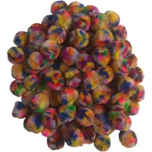 3 cm Peluş Ponpon 100 Adet (Paket) – El Sanatları, Okul ve Hobi Çalışmaları Için (Karışık Ponpon)