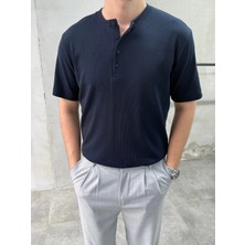 Difransel Jeans Erkek Slim Fit Düğmeli Yaka Fitilli Kısa Kollu T-Shirt