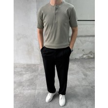 Difransel Jeans Erkek Slim Fit Düğmeli Yaka Fitilli Kısa Kollu T-Shirt