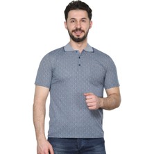 Hedefnur Tekstil Erkek Baba ve Orta Yaş Penye Tişört Yakalı Cepli Jakarlı Desenli Model Klasik Kesim