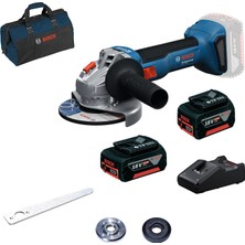 Bosch Gws 18V-8 2X4.0AH+KANVAS Çantalı Çift Akülü Taşlama Makinası