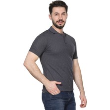 Hedefnur Tekstil Erkek Baba ve Orta Yaş Penye Tişört Yakalı Cepli Jakarlı Desenli Model Klasik Kesim