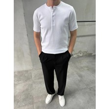 Difransel Jeans Erkek Slim Fit Düğmeli Yaka Fitilli Kısa Kollu T-Shirt