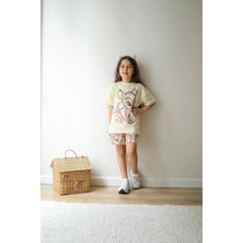 Cg Kids Bambi Şort ve Tshirt Kız Çocuk Alt Üst Takım Süper Kalite Canlı Renkler