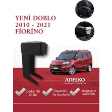 Yeni Doblo 2010-2021 - Fiorino Uyumlu Kolçak Vidasız Montajsız Bardaklıklı Açılır Kol Dayama