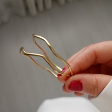 Lente Aksesuar 14K Altın Rengi Çelik Zigzag 2'li Ajda Bilezik