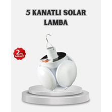 Lims Store Güneş Enerjili ve USB Şarjlı LED Kamp Lambası – 5 Farklı Işık Modlu, Askılı Tasarım