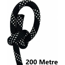 Çanta Yurdu Orca 11 mm 200 Metre Polyamid Statik Halat Tip A Kurtarma Dağcı Ipi Siyah